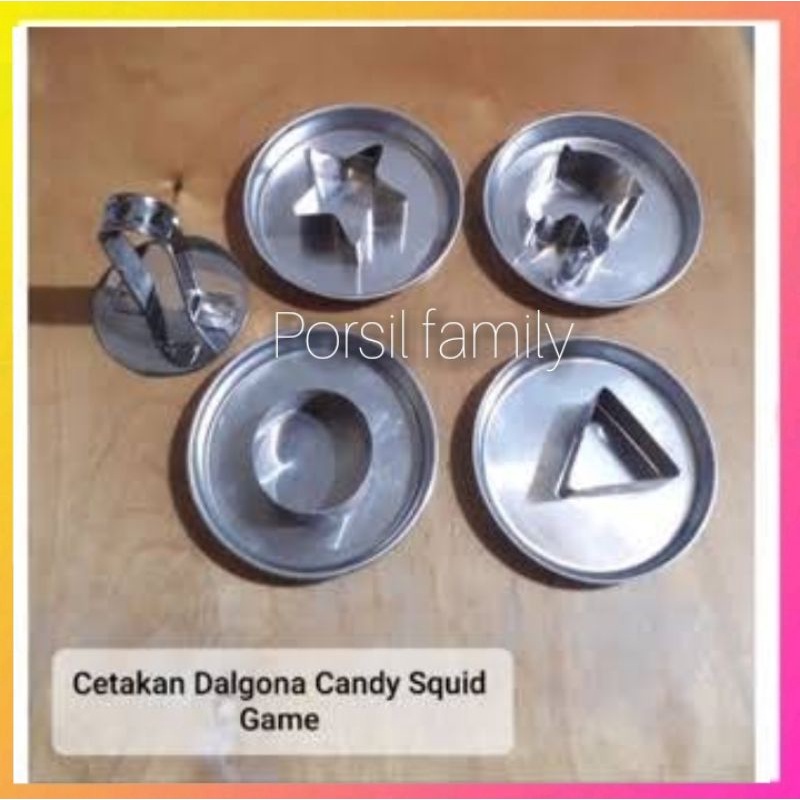 Jual COD 1 Set Lengkap Cetakan Dalgona Candy Ala Squid Game / Cetakan