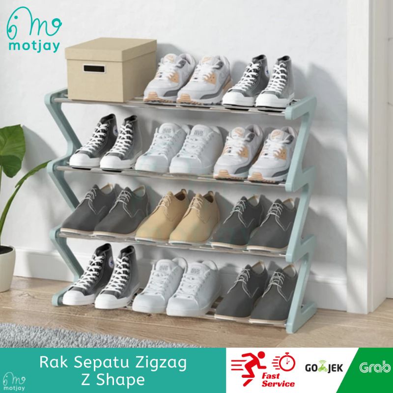 Jual Rak Sepatu Zigzag 4 Susun Rak Sepatu Bentuk Z Alas Metal | Shopee ...
