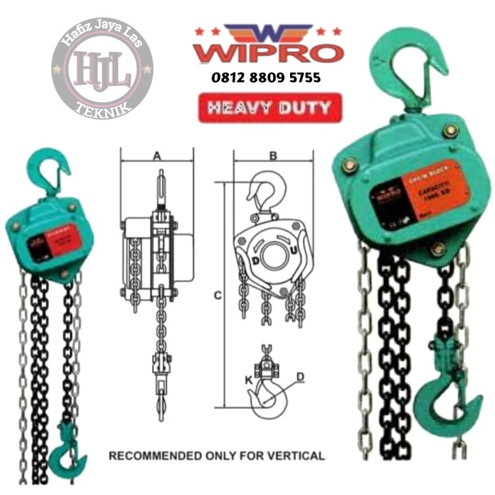 Jual Katrol Chain Block 3 Ton x 5 Meter Wipro Heavy Duty Shopee Indonesia