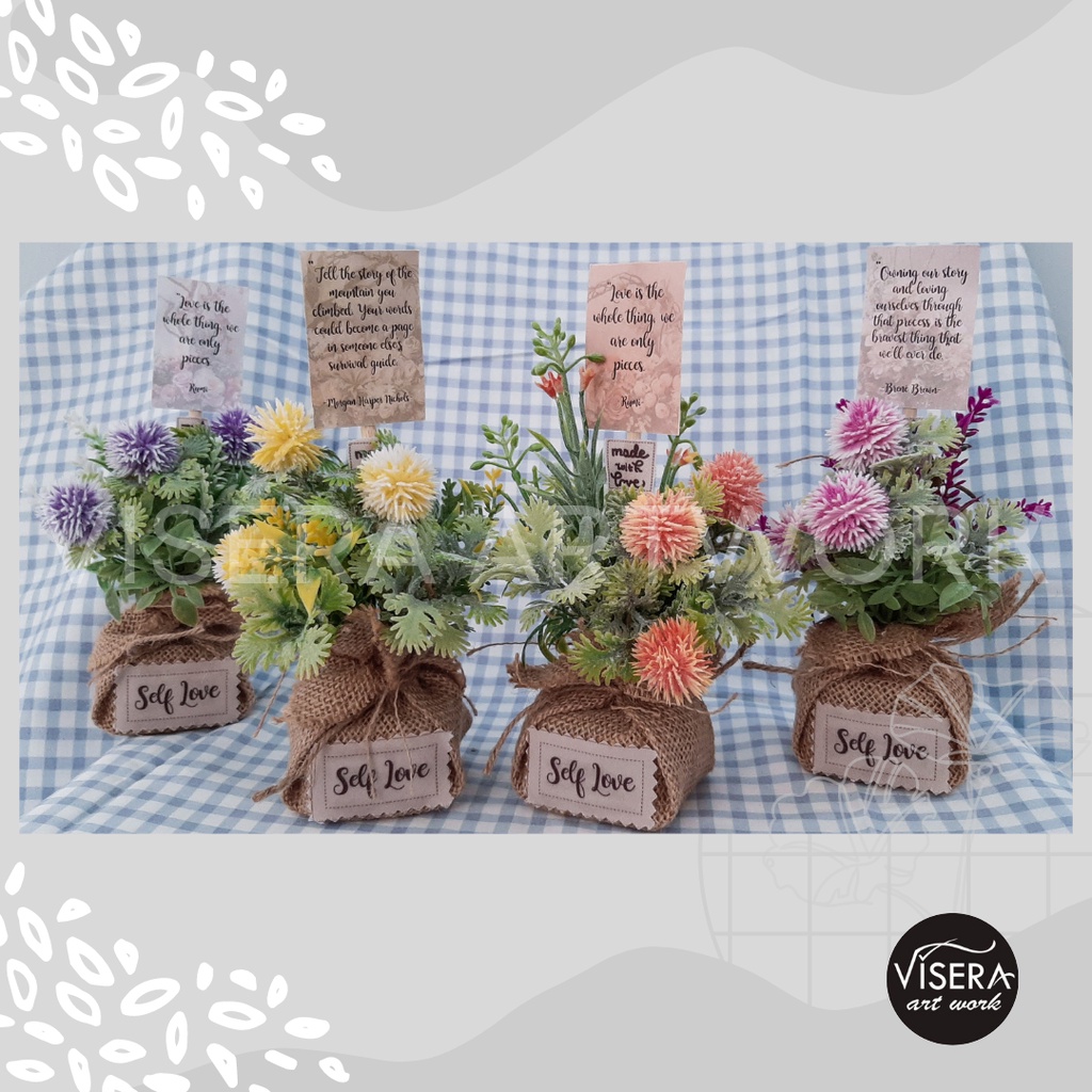 Jual Self Love Frosty Echinops Flower Pouch Rangkaian Bunga Frosty