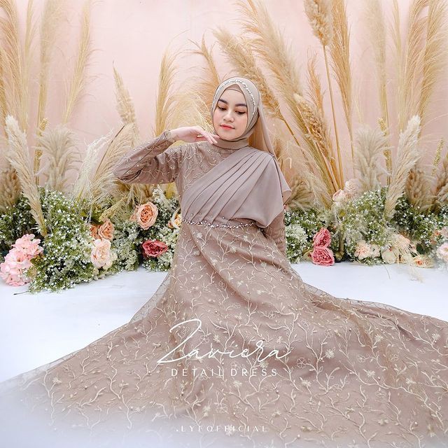 Jual Zaviera Dress Gaun Baju Kondangan Lamaran Bridesmaid Pesta Tunangan Maternity Wanita