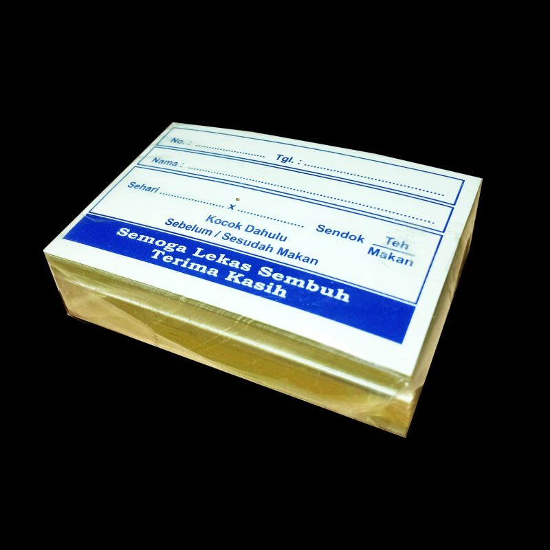 Jual [ isi 100 pcs] Bahan STIKER LABEL OBAT / ETIKET OBAT SYRUP ...