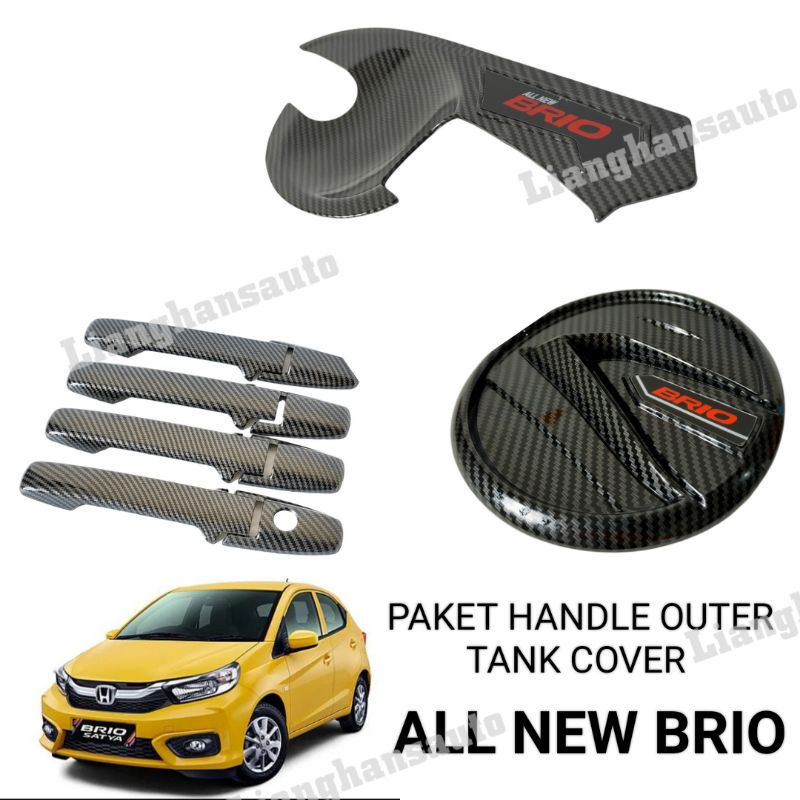 Jual Paket Handle Outer Tank Cover Elegant Honda All New Brio Karbon Shopee Indonesia