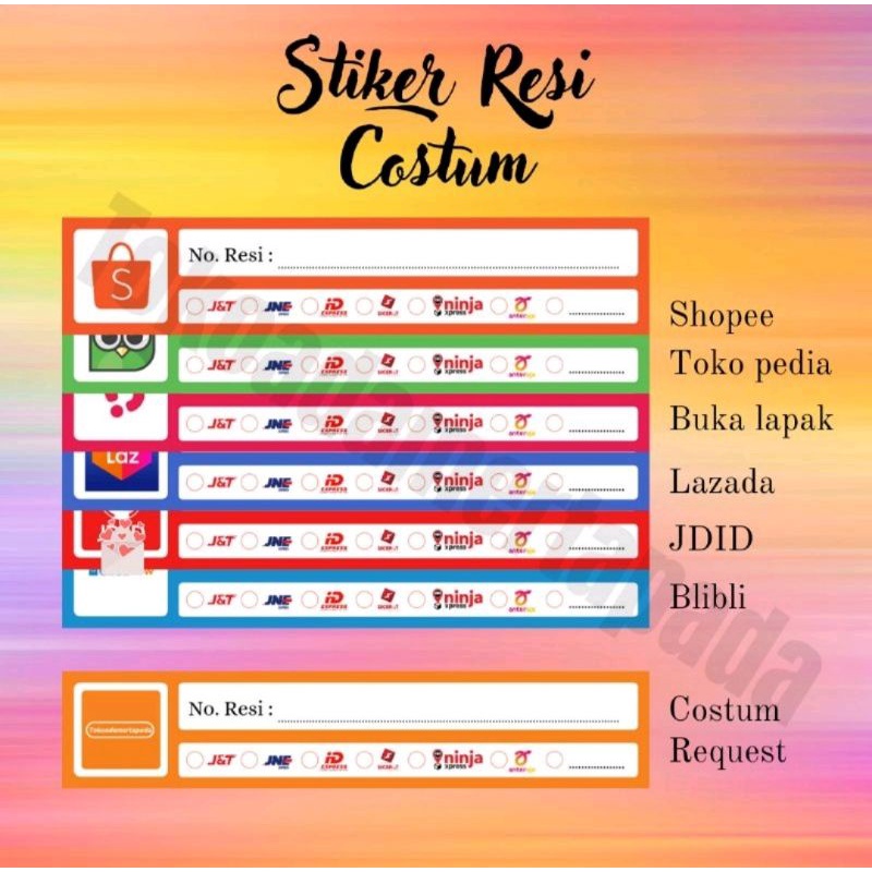 Jual stiker resi costum 1 pcs | Shopee Indonesia