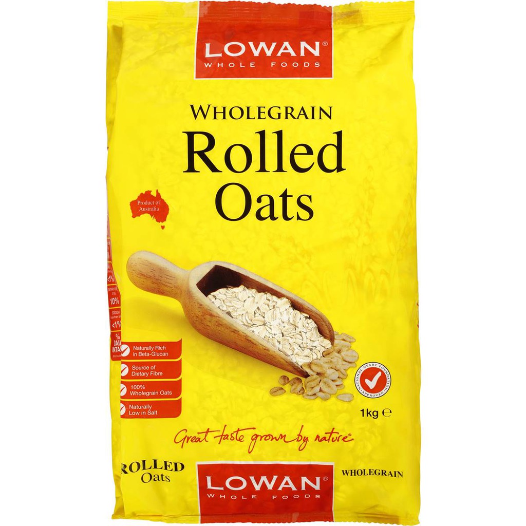 Jual LOWAN WHOLE GRAIN ROLLED OATS 1KG | Shopee Indonesia