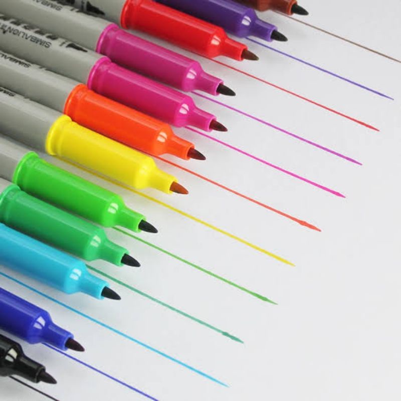 Pens : Simbalion Dual Tip Permanent Marker Pen (Black)