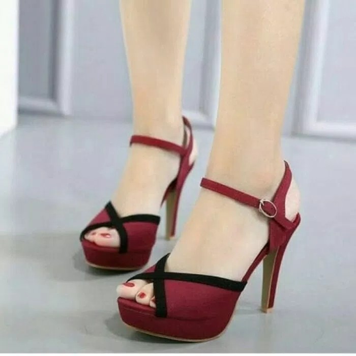 MS_ High Heels/Hak Tinggi Peep Toe Hells Wanita PUMP