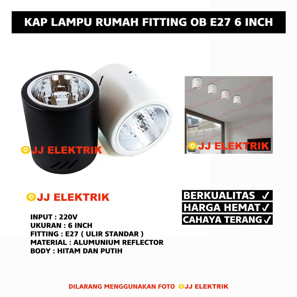 Jual Kap Lampu Downlight Rumah Outbow Ob Fitting E Inch Tutup Kaca