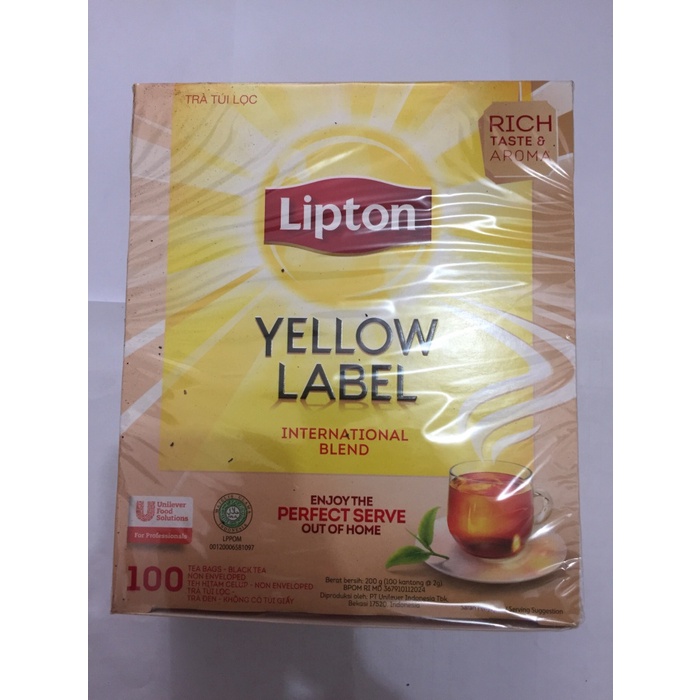 Jual B0621D Lipton Yellow Label Non Enveloped Tea Bags Teh Celup 200G ...