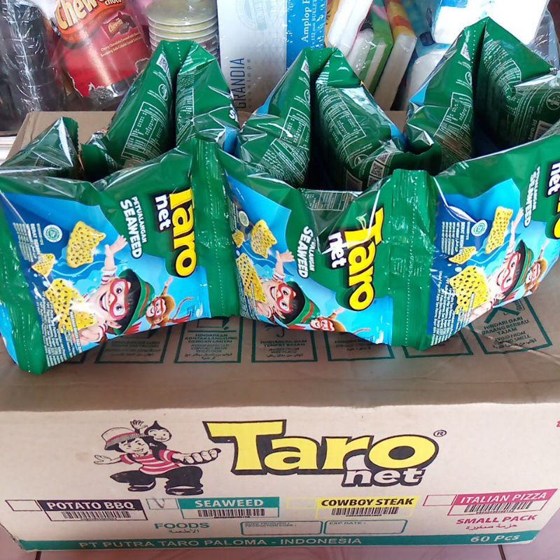 Jual Taro Net 9gr 1 Dus/Karton Isi 60 Bungkus Pcs Varian Baru Rasa ...