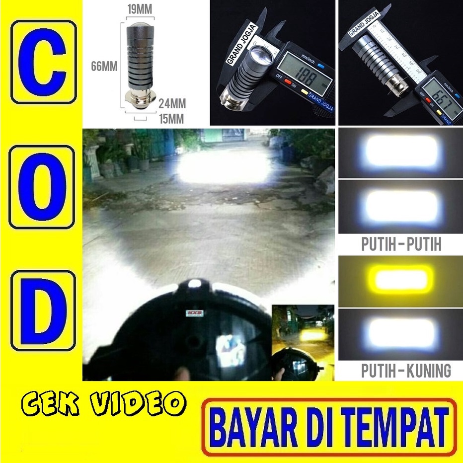 Jual PAC 27E Led H6 Laser Body Hitam Lampu Hi Loo Beam 2 Warna Putih ...