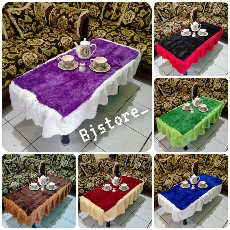 Jual 1kg 4pcs Taplak Meja Ruang Tamu Rumbai Kombinasi 2 Warna Ukuran ...