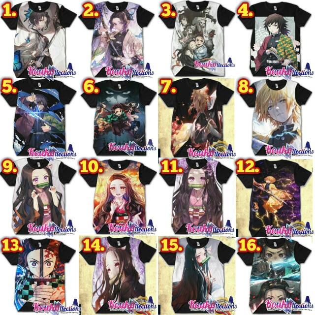 Jual KAOS ANIME 3D NEZUKO SHINOBU TANJIRO PILAR API GIYUU ZENITSU ...