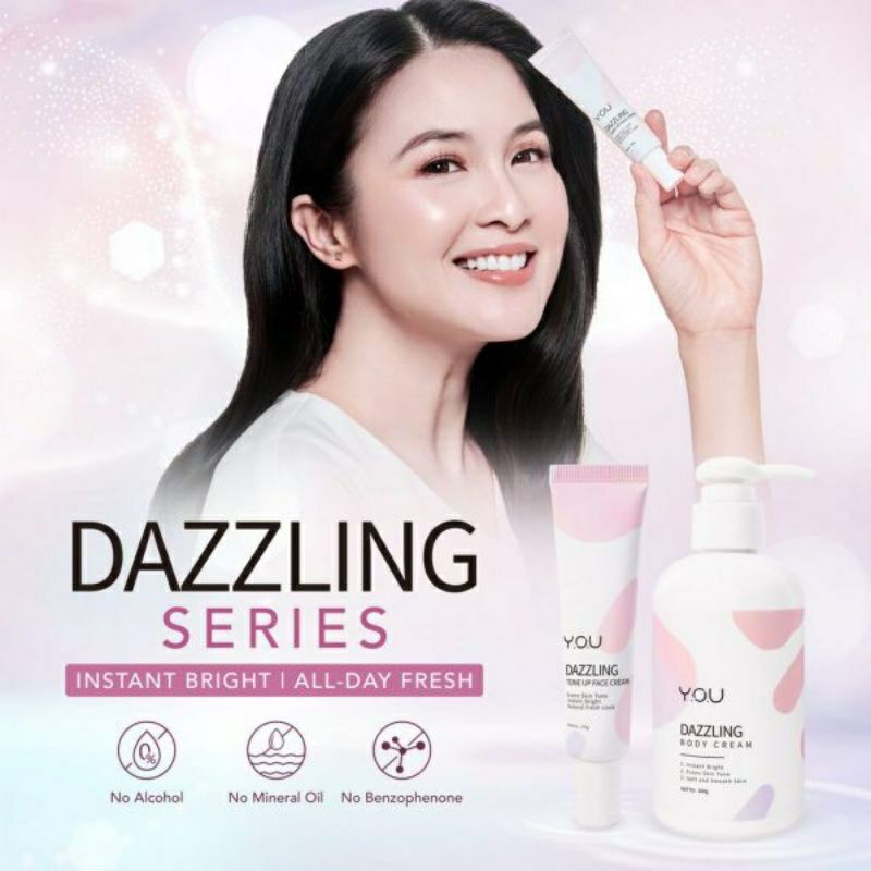 Jual YOU Dazzling Glow Series Facial Foam l Toner Day Cream 20gr
