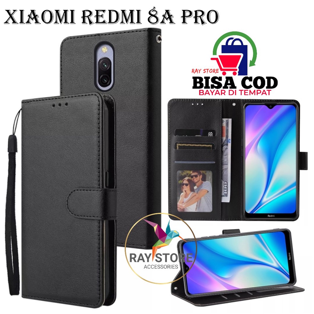 XIAOMI REDMI 8A PRO FLIP LEATHER CASE PREMIUM-FLIP WALLET CASE UNTUK XIAOMI  REDMI 8A PRO