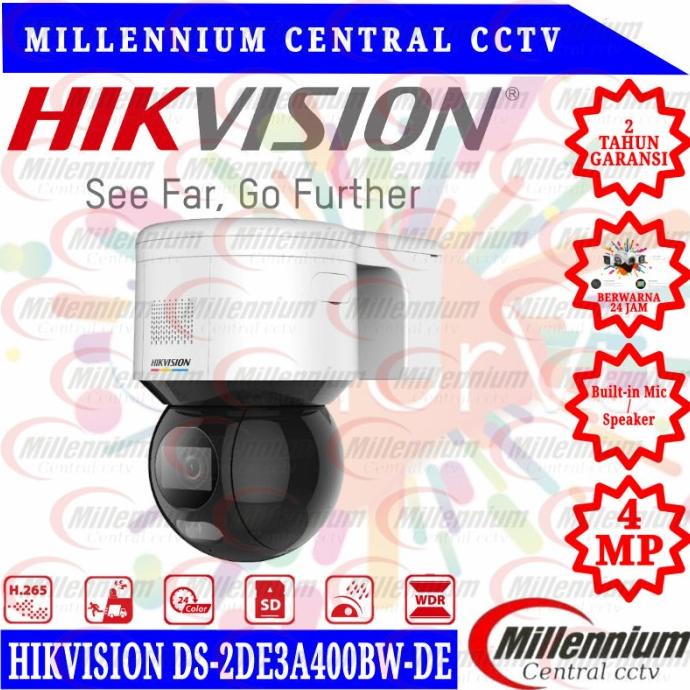 Jual PTZ IP CAMERA OUTDOOR COLORVU 4MP HIKVISION DS-2DE3A400BW-DE (F1 ...