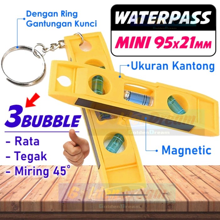 Jual Waterpas Mini 3 Bubble Pocket Size Magnetik Waterpass Gantungan ...