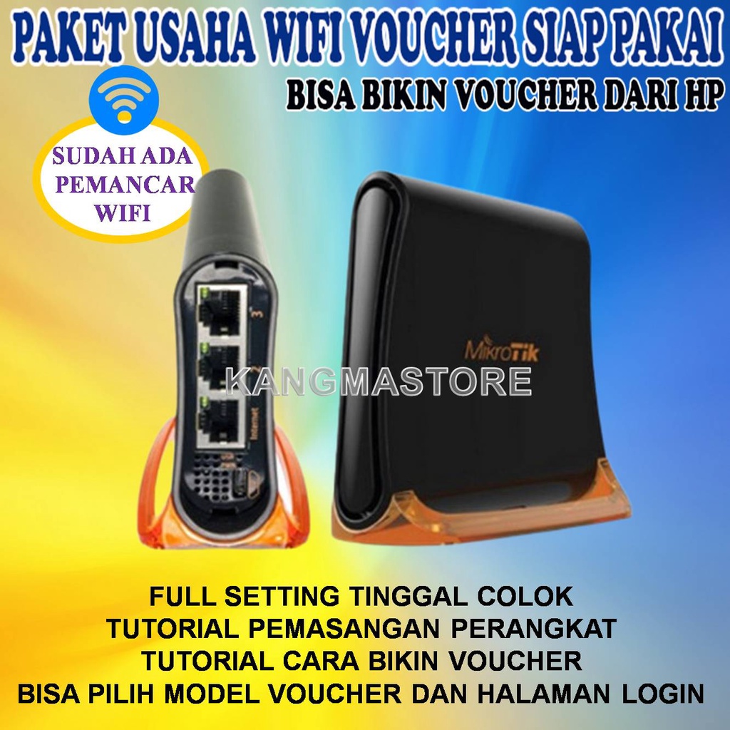 Jual Paket Alat Usaha Wifi Sistem Voucher RT RW NET Siap Pakai Mikrotik