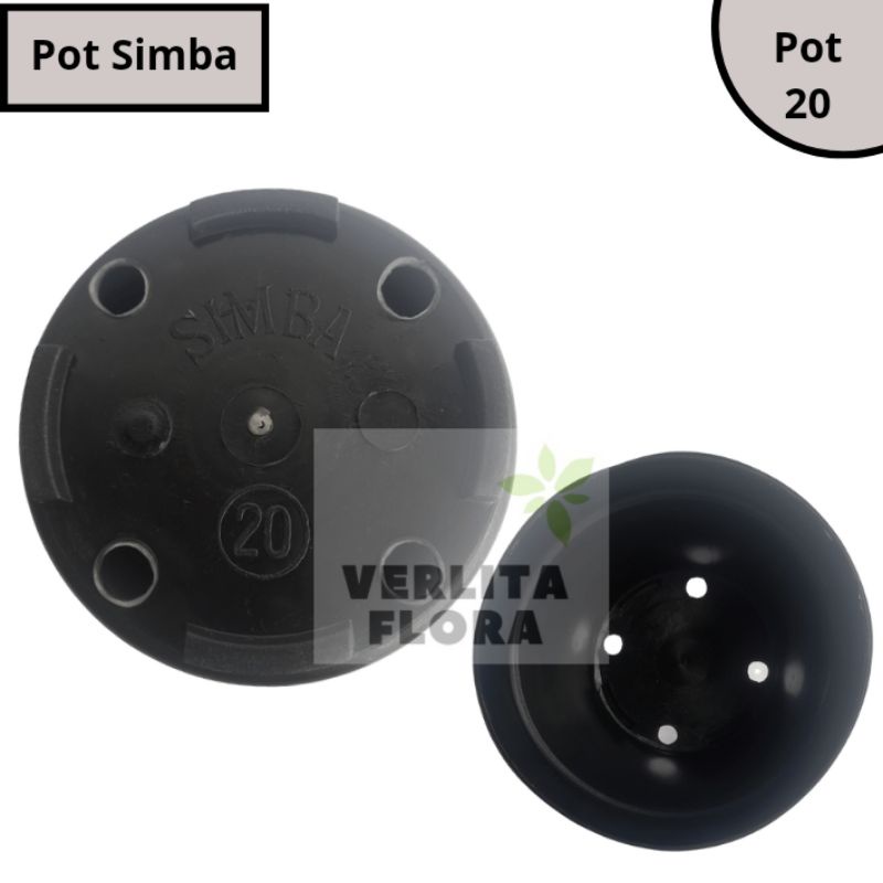 Jual Pot Tanaman Pot Bunga Plastik Simba 20 Hitam | Shopee Indonesia