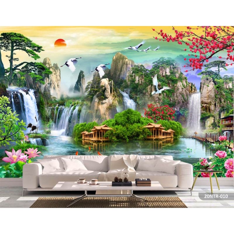 Jual PROMO WALLPAPER CUSTOM 3D AIR TERJUN WALLPAPER BAGUS PEMANDANGAN