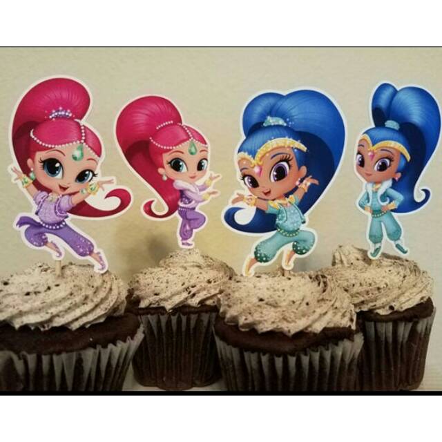 Jual Cupcake topper tema shimmer and shine | Shopee Indonesia