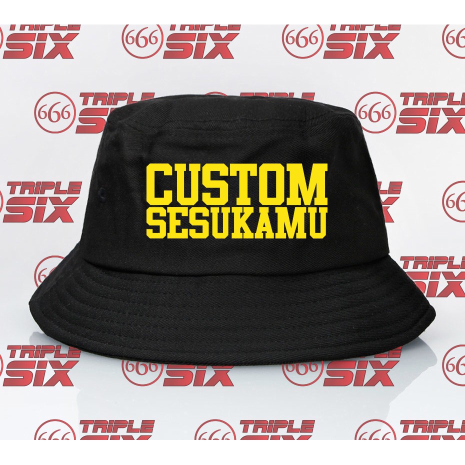 Jual Topi Bucket + Design suka suka / Custom | Shopee Indonesia