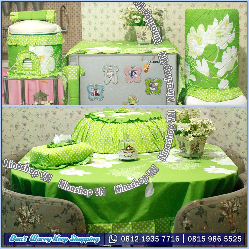Jual KITCHEN SET COVER/HOME SET TAPLAK MEJA MAKAN MOTIF BUNGA TULIP ...