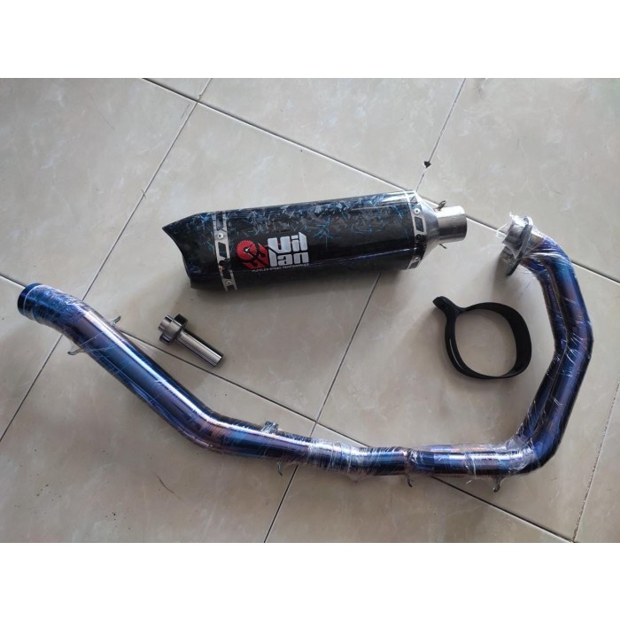 Jual KNALPOT VILLAN SV2 FULL CARBON HEADER BIRU CBR250 ninja/z250 R25 ...