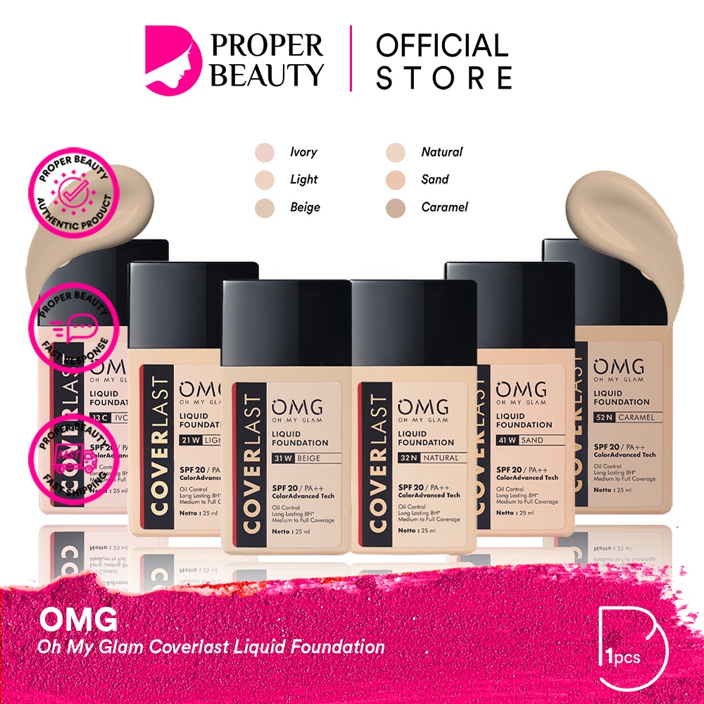 Jual OMG Oh My Glam Coverlast Liquid Foundation Indonesia / SPF 20 PA++