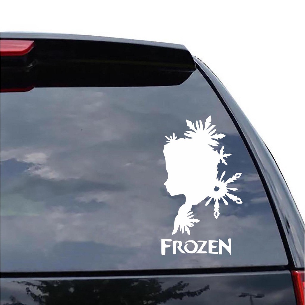 Jual Sticker Mobil Cutting Vinyl Reflektif Ice Queen Elsa Frozen ...