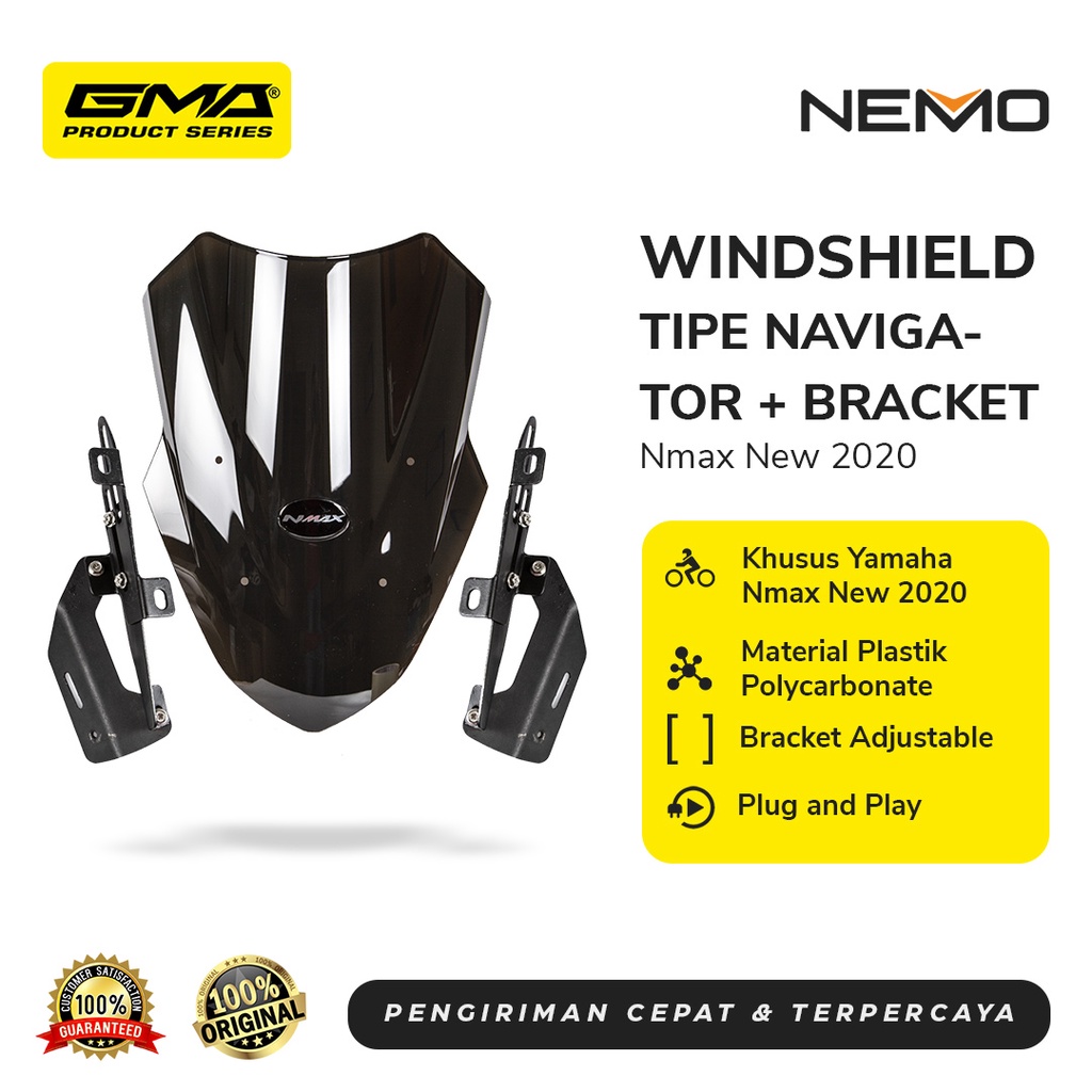 Jual Nemo Windshield / Visor Tipe Navigator + Braket For Yamaha Nmax 2020 Shopee Indonesia