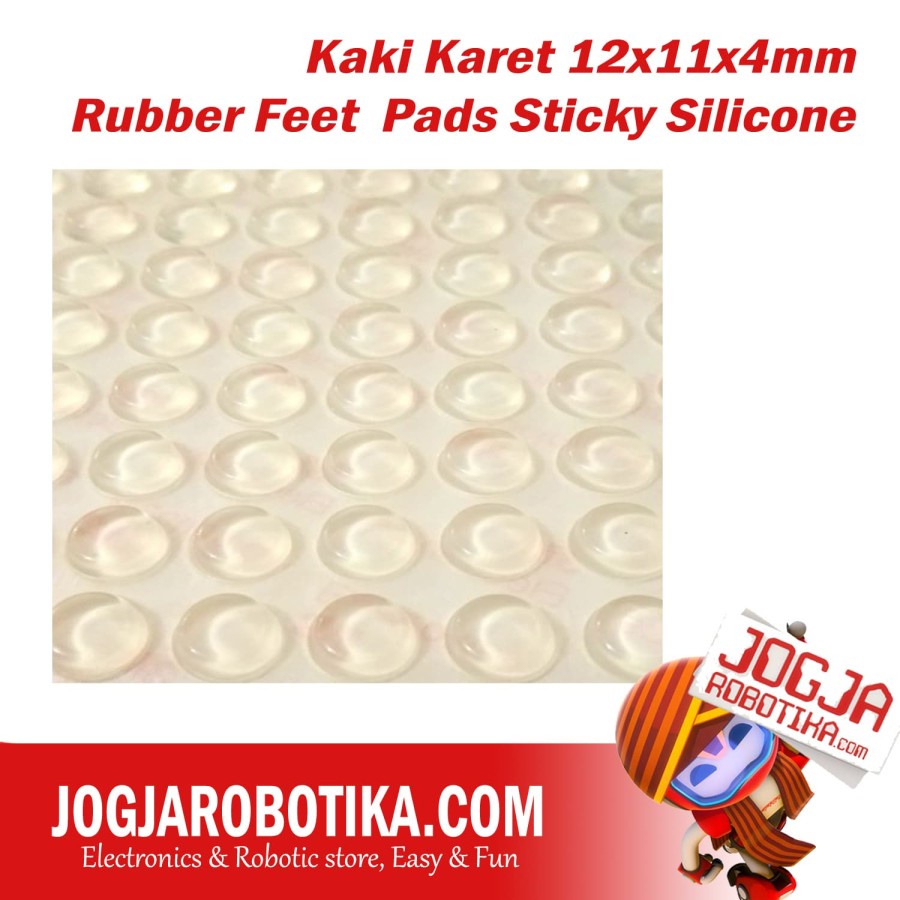 Jual Kaki Karet 12x11x4mm Rubber Feet Pads Sticky Silicone Shock ...