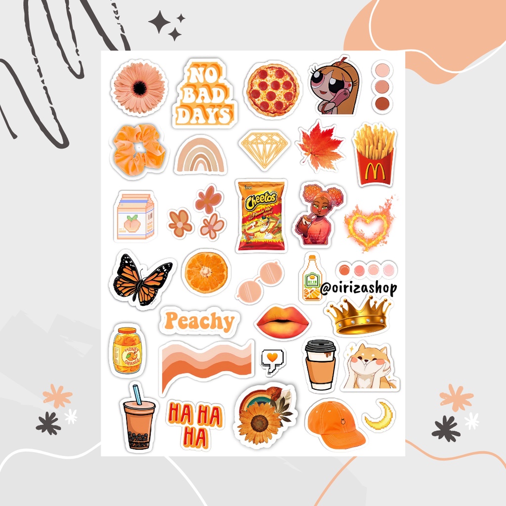 Jual Stiker Tumblr HP / Orange Aesthetic Sticker Set / Stiker Cutting / Sticker Vsco | Shopee ...