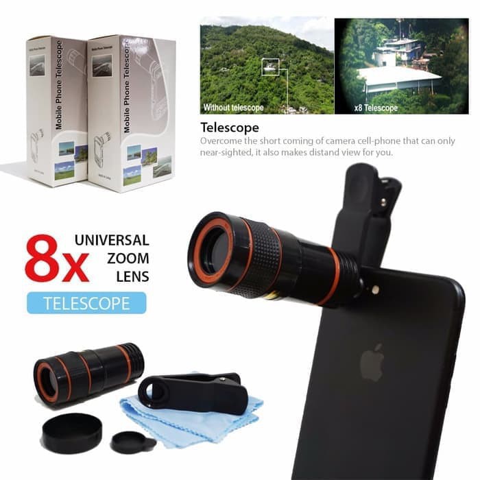 Jual JH LENSA ZOOM 8X / TELESCOP ZOOM 8X PENJEPIT | Shopee Indonesia