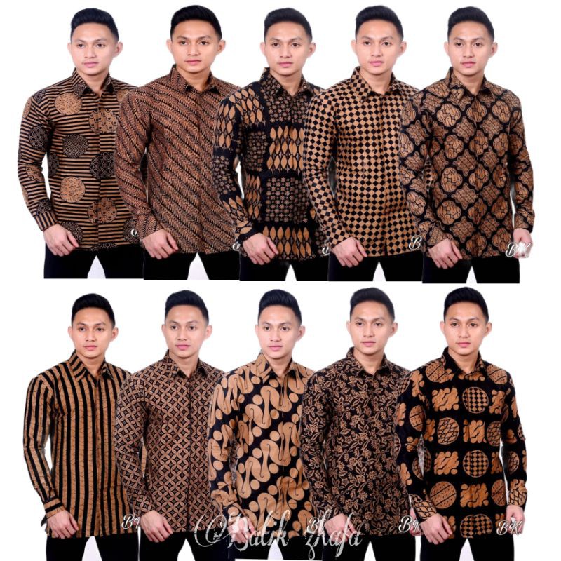 Jual Kemeja Batik Sogan | Kemeja Pria Lengan Panjang | Kemeja Kantor ...