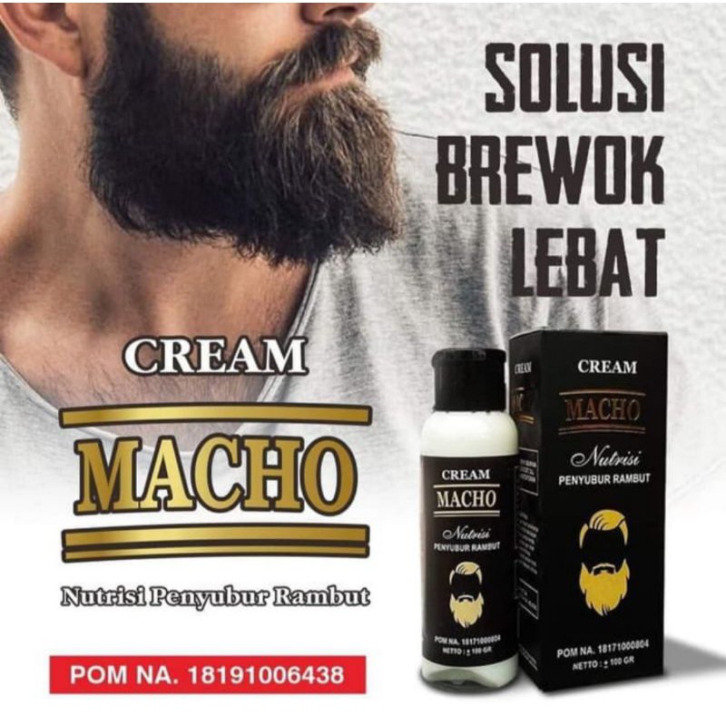 Jual MACHO cream penumbuh rambut jenggot dan jambang | Shopee Indonesia