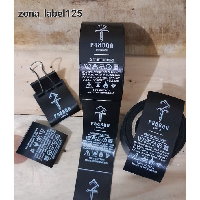 Jual label satin hitam lebar 4cm cetak brand baju | Shopee Indonesia