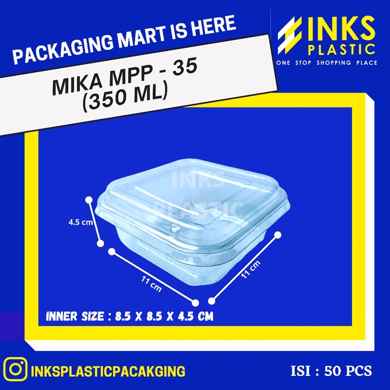 Jual Mika Box Bening Mpp 350 Ml Mika Box Salad Mika Brownies Bening 50