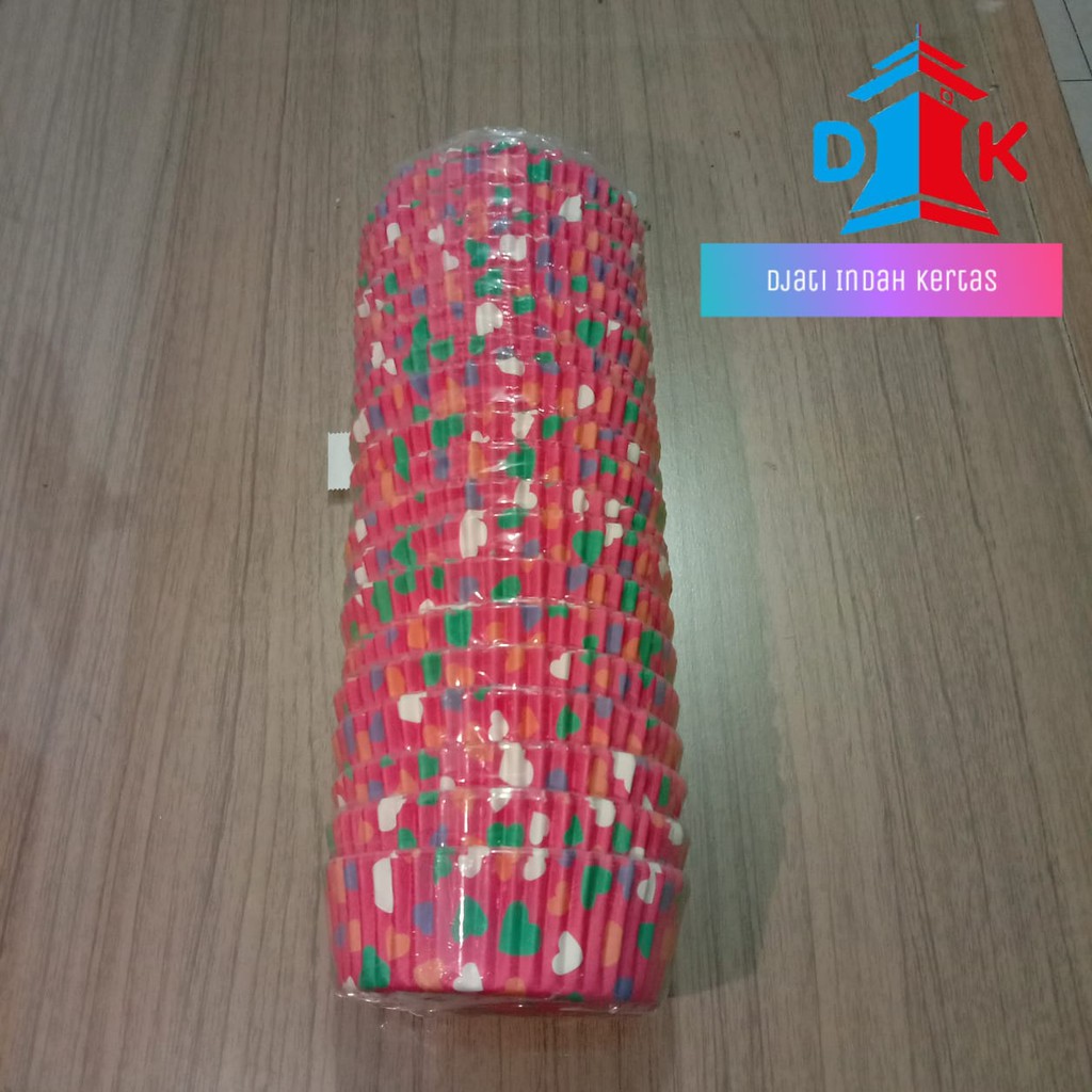 Jual DISKON !!! Cup Cake/Cup Roti Best Fresh MOTIF Love Ukuran ( 14,5 ...