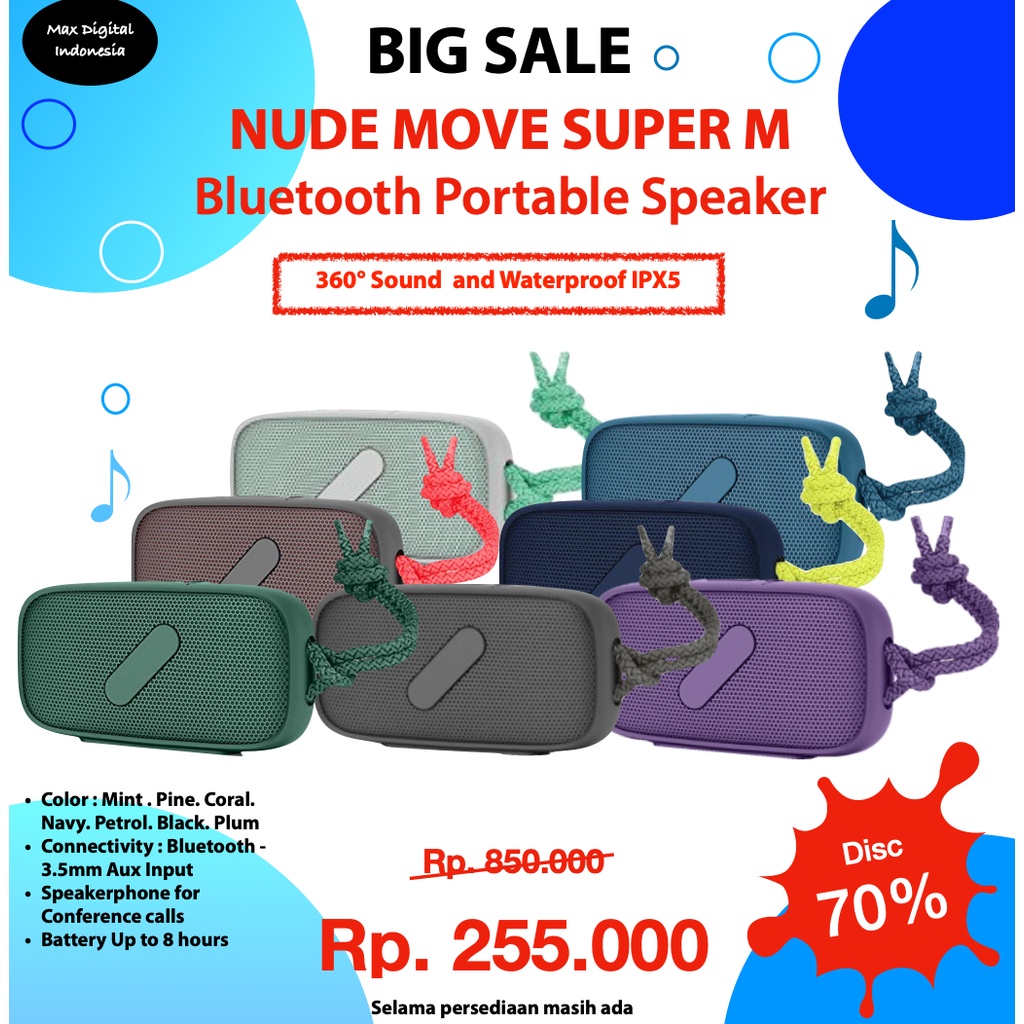 Jual Speaker Bluetooth Portable Nude Move Audio Super M Mint Shopee