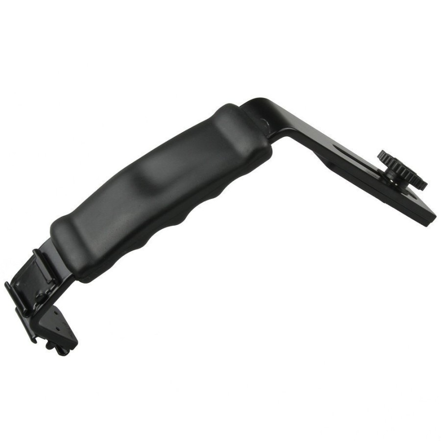 Jual Single L Shaped Bracket With 2 Flash Hot Shoe Mount Shopee Indonesia