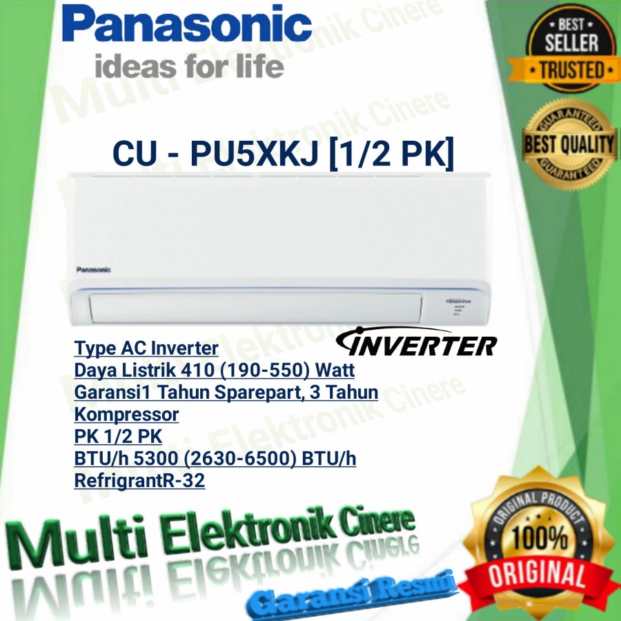 Jual AC PANASONIC Standard Inverter 1/2 PK CS/CU-PU5AKJ | Shopee Indonesia