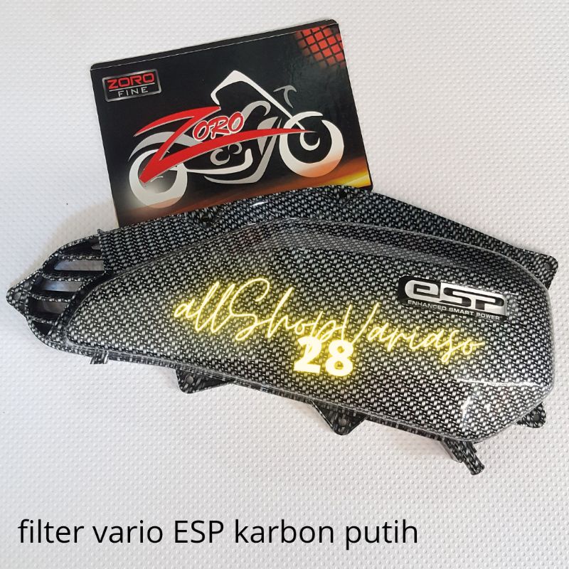 Jual Cover Tutup Filter Hawa Vario Esp Fi Led Karbon Putih Import Carbon