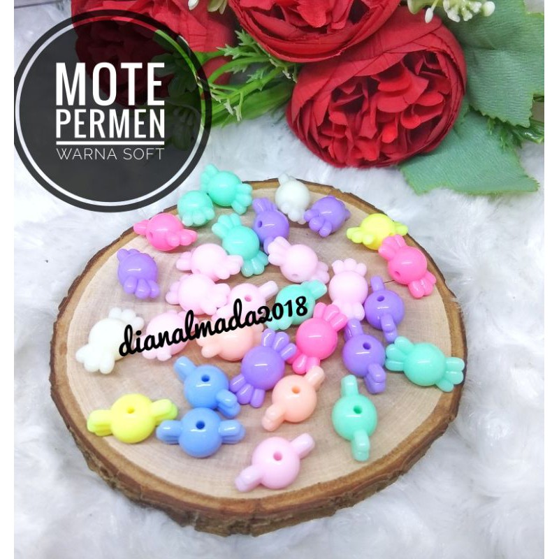 Jual (25 gram) mote / manik bentuk permen | Shopee Indonesia