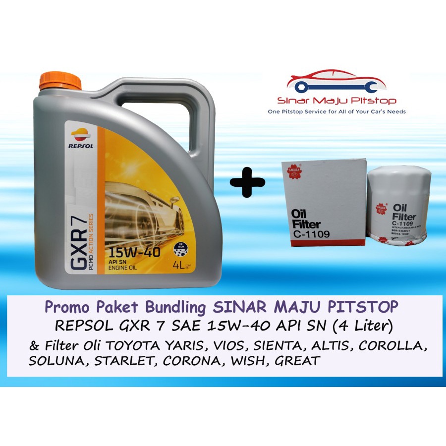 Jual Paket Bundling Oli REPSOL GXR 7 15W-40 API SN Original 4 Liter ...