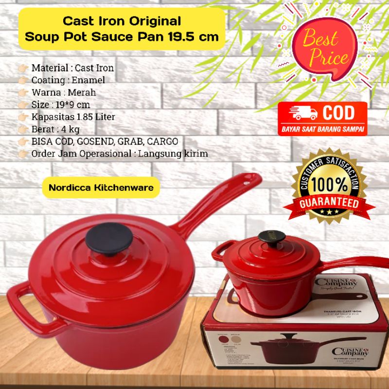 Jual NORDICCA Enamel Cast Iron Soup Pot Sauce Pan Panci Susu Milkpan
