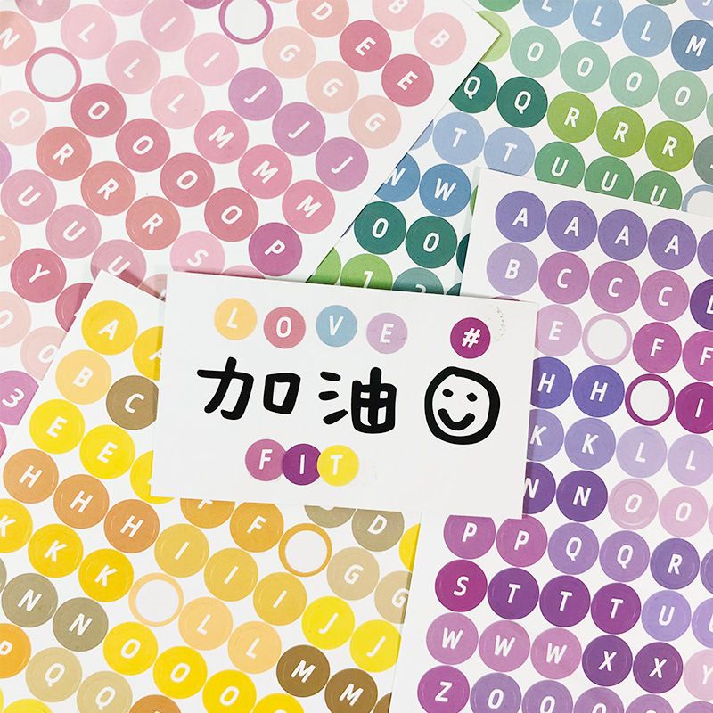 Jual STICKER ALPHABET BULAT STICKER DOT UNTUK JURNAL / SCRAPBOOK ...