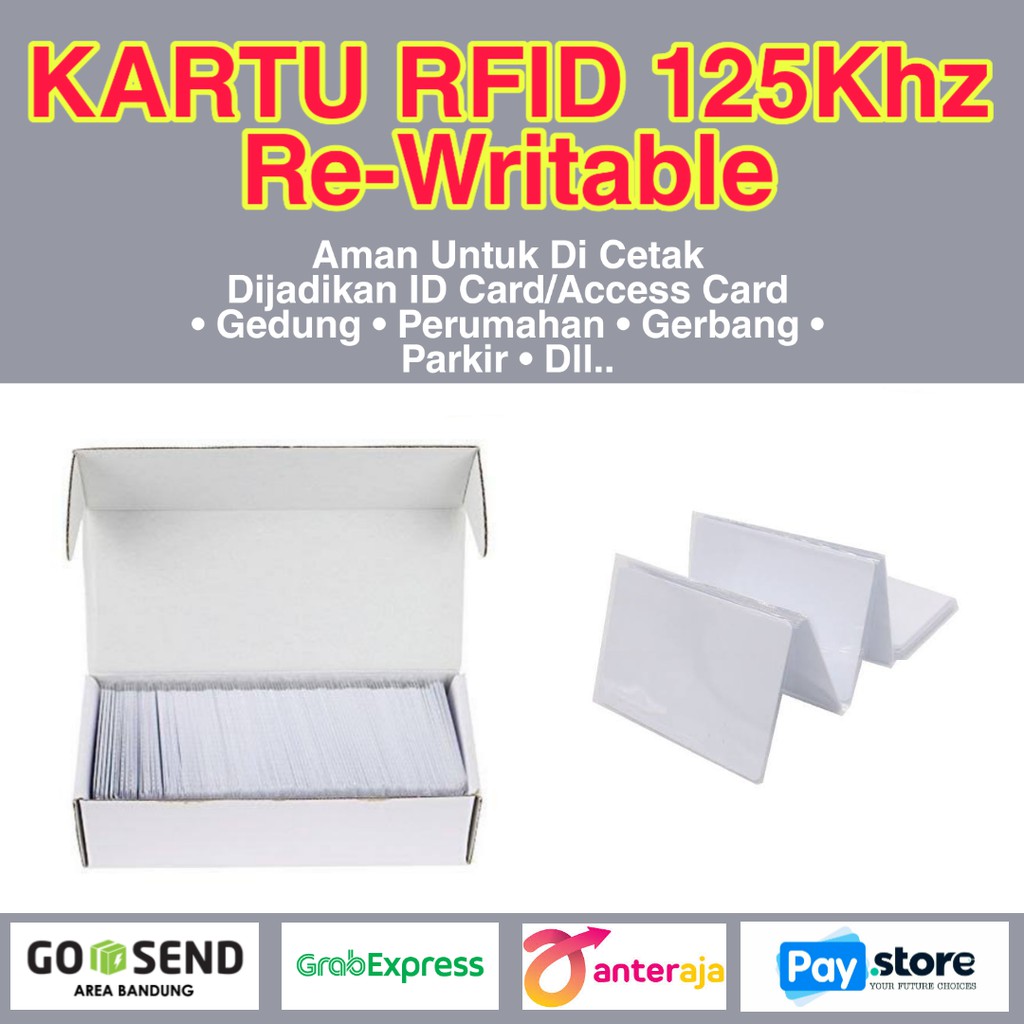 Jual Kartu RFID Writable Rewritable Kartu RFID 125 khz EM 4305 | Card ...
