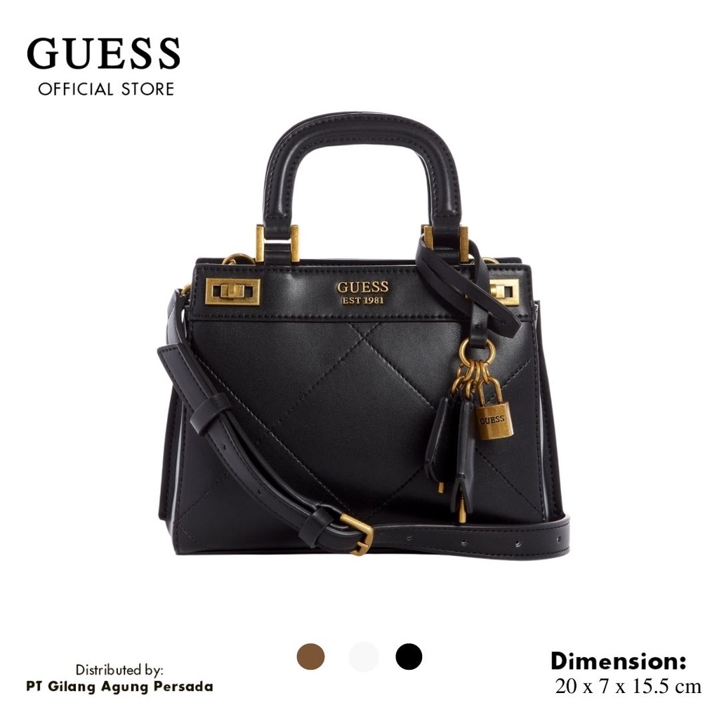 Guess katey mini satchel preloved, Fesyen Wanita, Tas & Dompet di