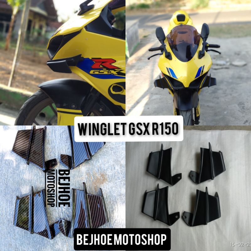 Jual Aero Winglet GSX R150 hitam Carbon Model Ducati | Shopee Indonesia